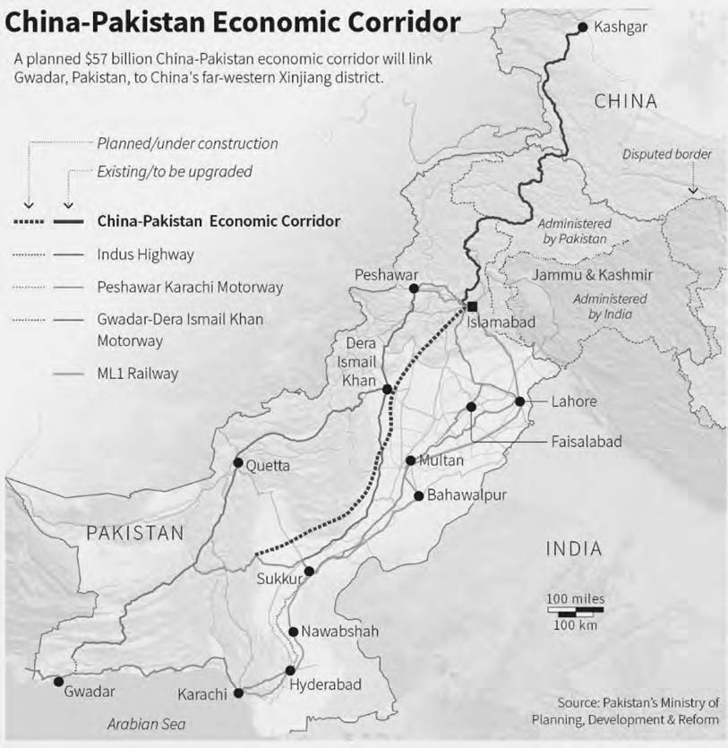 map of the china-pakistan economic corridor