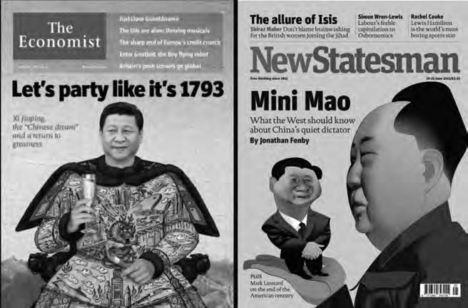 covers for the economist and newstatesman showing xi jinping