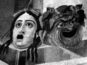 illustration of greek theater masks