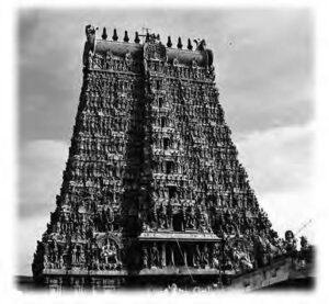 photo of a hindu temple tower