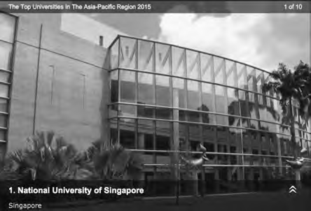 Photograph of the outer facade of the National University of Singapore. 