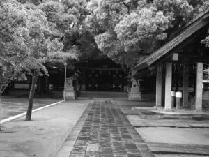 a path leading up to a shrine