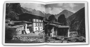 Tongra village, a small village scene in the mountains.