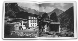 Tongra village, a small village scene in the mountains. 