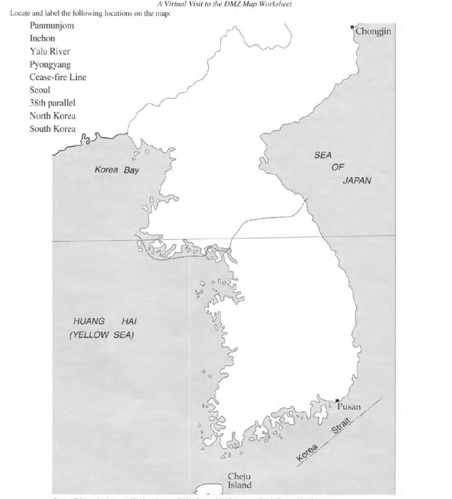 map of the korean peninsula