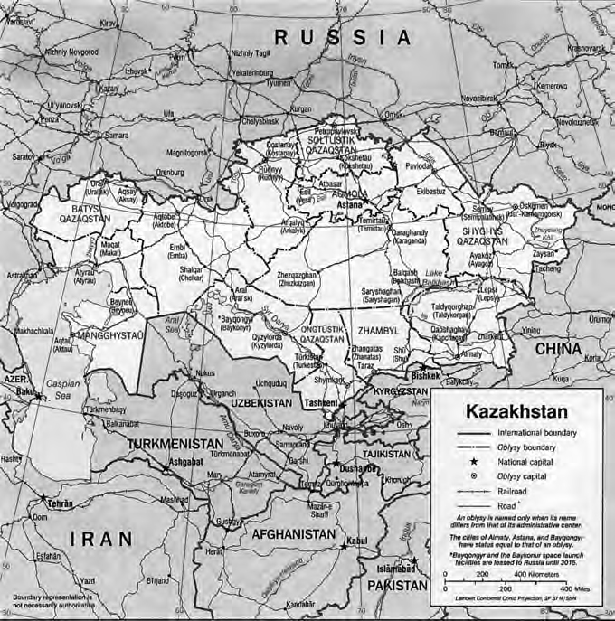 Political map of Kazakhstan. 