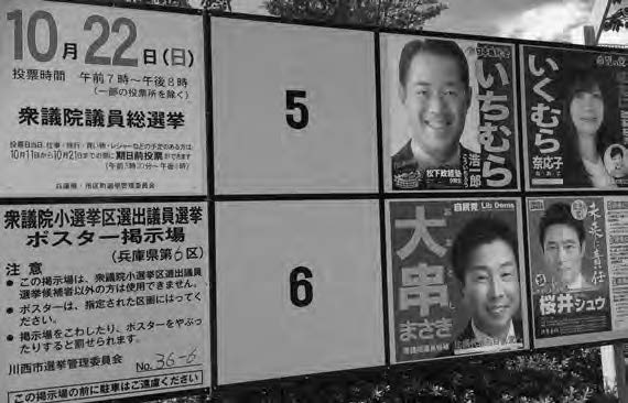 Posters featuring candidates for the 2014 Japanese general election