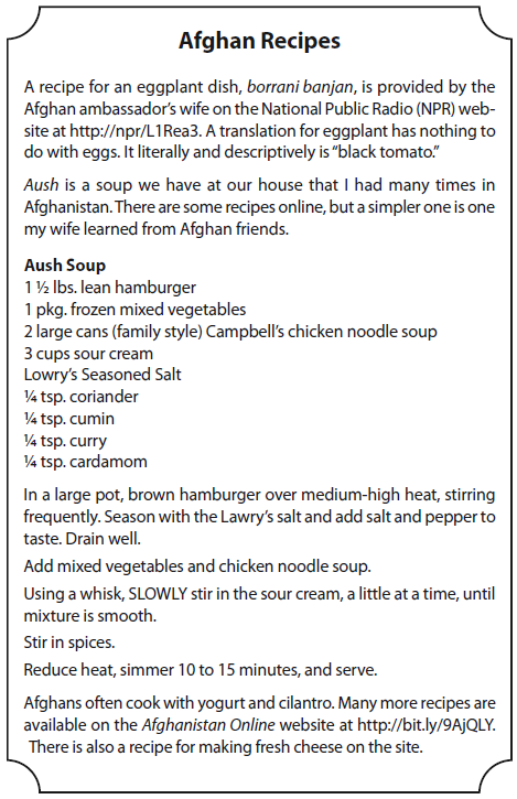 recipes for afghan food. aush soup recipe