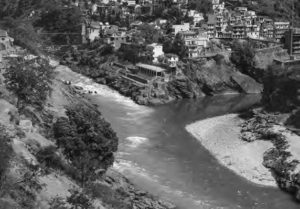  Image of two subsidiary rivers come together to form the Ganges. 