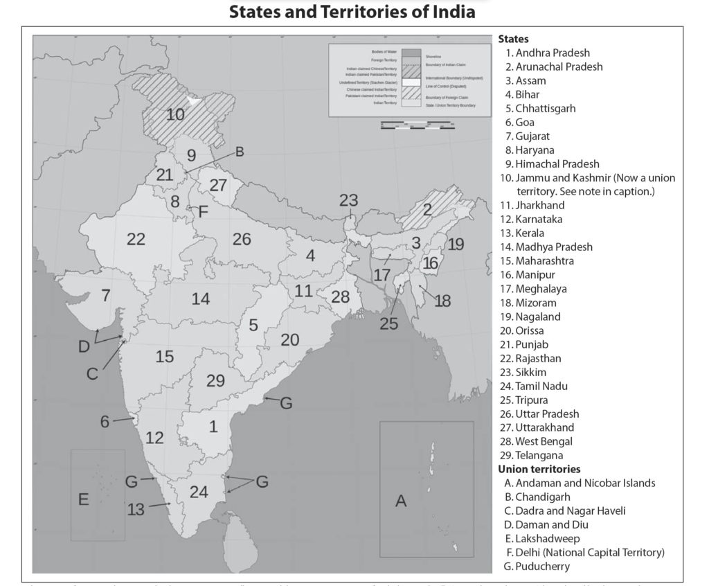 map of india and its states and territories