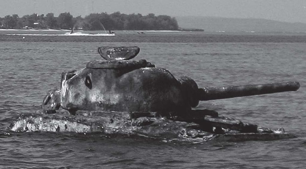 photo of a tank in the water