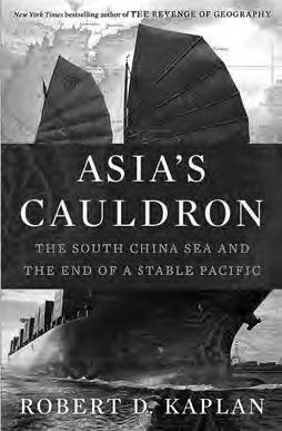 Photo of the book cover of "Asia's Cauldron." The cover image is of a large merchant ship on the open water.