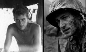 two photos of men in uniform