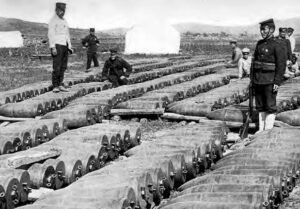 a photo of large military shells