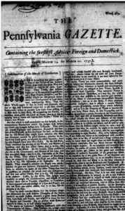 photo of a pennfylvania gazette newspaper