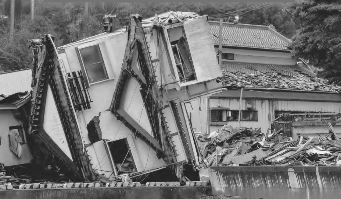 photo of a destroyed house