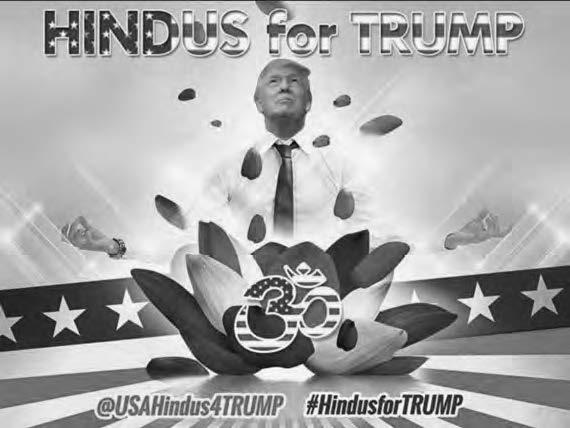 graphic saying "hindus for trump"