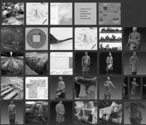 Home page for “China’s Terracotta Army: Information and Teaching Resources.” it pictures several different documents, statues, and artifacts.