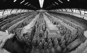 photo of a room full of terracotta soldiers