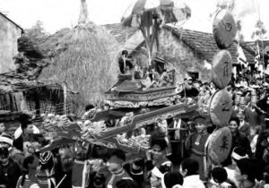 photo of a village festival with a lot of people