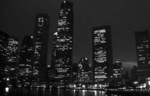 photo of a nighttime city skyline