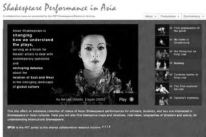 Home page of "Shakespeare Performance in Asia." 