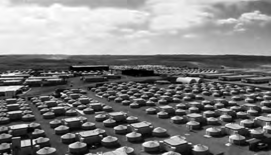 Yurt living quarters for the workers at the Oyu Tolgoi mining site. 